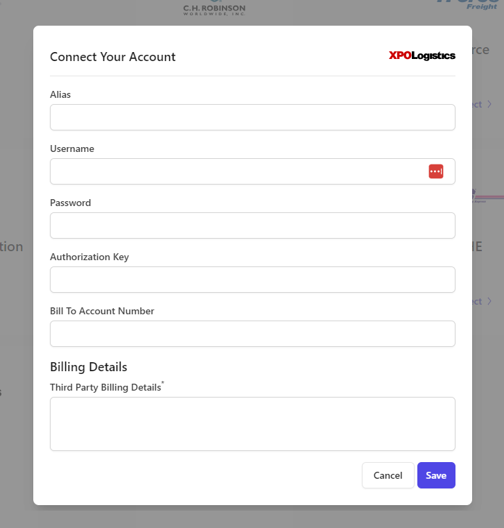 How to connect your XPO Logistics account to your Deftship